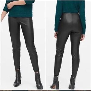 NWOT Banana Republic Faux Leather Devon Women's Black Pull-On Leggings - Size 4